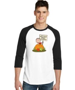 Welcome Great Pumpkin Sign Halloween Raglan Tee