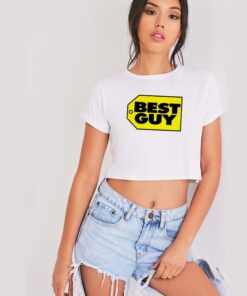 Who Is The Best Guy Price Tag Crop Top Shirt