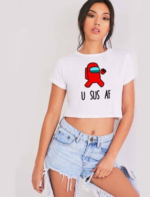 You Suspicious AF Among Us Accused Crop Top Shirt