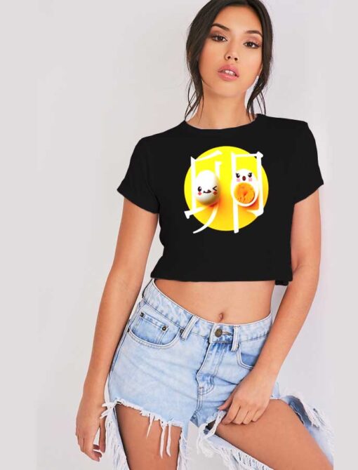 Anime Kawaii Japanese Boiled Eggs Crop Top Shirt