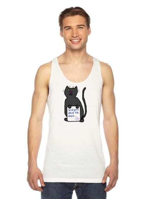 Black Cat Will You Shut Up Man Joe Biden Tank Top