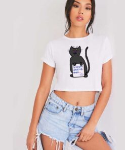 Black Cat Will You Shut Up Man Joe Biden Crop Top Shirt