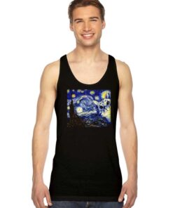 Cat The Starry Night Van Halen Tank Top