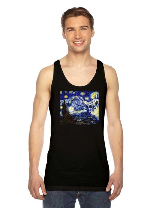 Cat The Starry Night Van Halen Tank Top