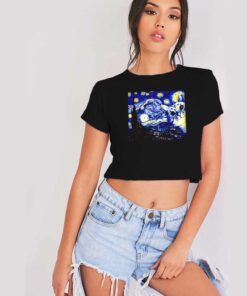 Cat The Starry Night Van Halen Crop Top Shirt