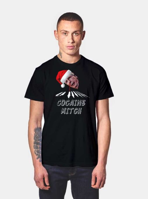 Christmas Cocaine Mitch Santa Hat T Shirt