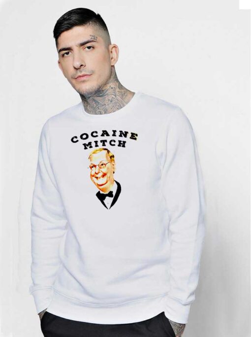 Cocaine Mitch Photo Cartoon Sweatshirt