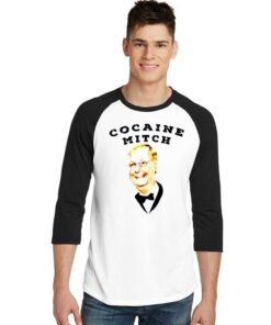 Cocaine Mitch Photo Cartoon Raglan Tee