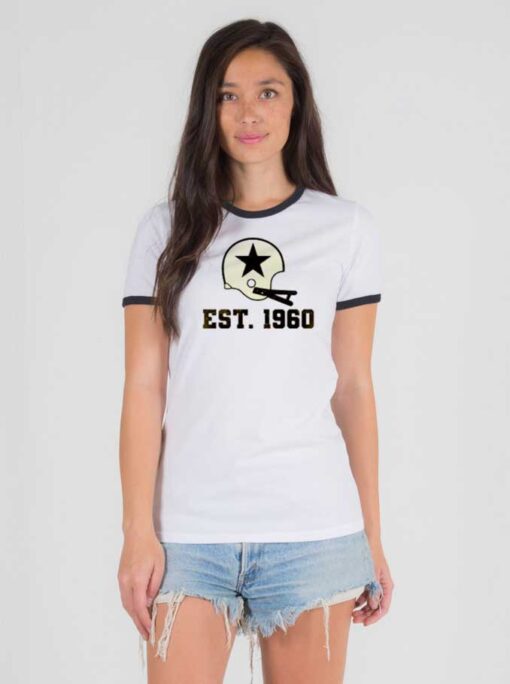 Cowboys Est 1960 Helmet With Star Ringer Tee