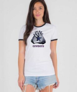 Dallas Cowboys Star Shaped Gloves Ringer Tee