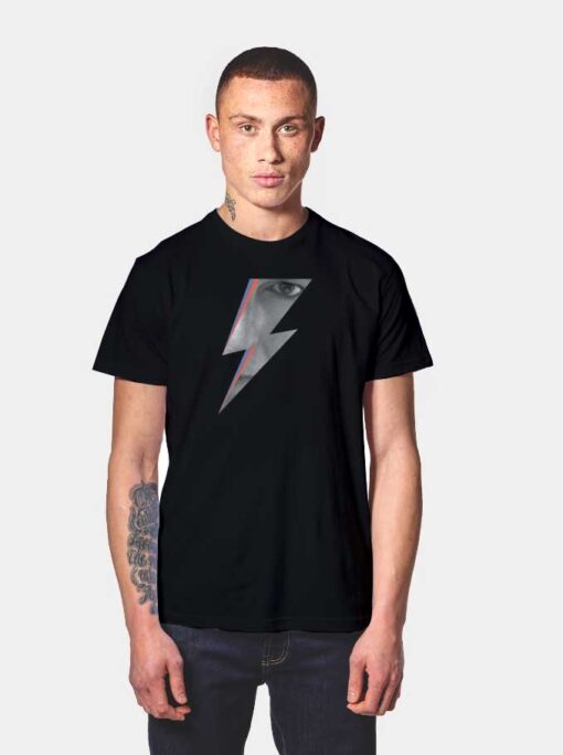 David Bowie Logo Eyes Lightning T Shirt