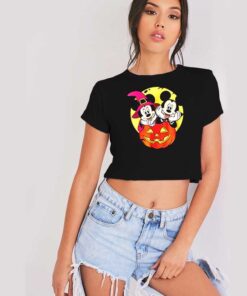 Disney Mickey and Minnie Halloween Night Crop Top Shirt