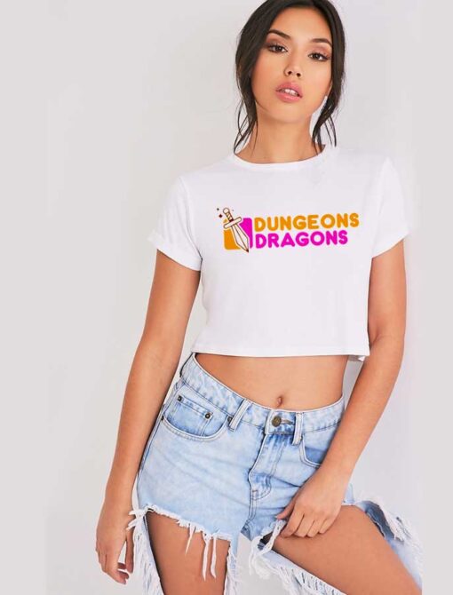 Dungeons And Dragons Donuts Sword Crop Top Shirt