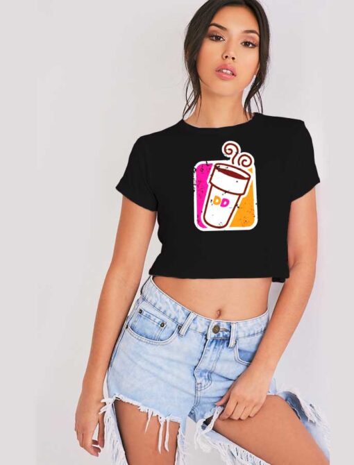 Dunkin Donuts Retro Coffee Logo Crop Top Shirt