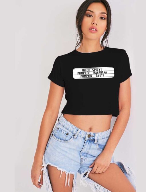 Dunkin Donuts Uh Oh Spicy Pumpkin Crop Top Shirt