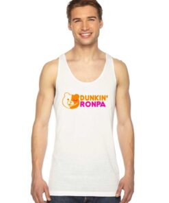 Dunkin Ronpa Black White Bear Donuts Tank Top