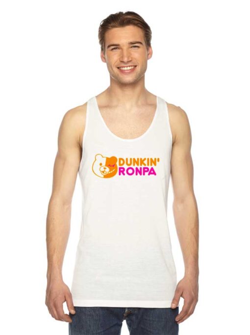 Dunkin Ronpa Black White Bear Donuts Tank Top