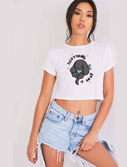 Everything Is Okay Kawaii Puppy Crop Top Shirt