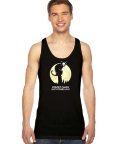 Forget Candy Just Give Me A Cat Halloween Tank Top