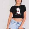 Halloween Nurse Ghost I Will Stab You Crop Top Shirt