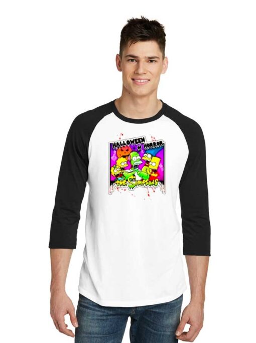 Halloween Of Horror The Simpsons Family Raglan Tee