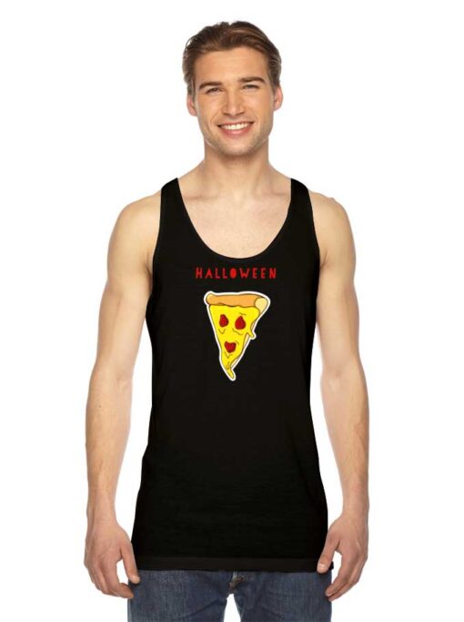 Halloween Pizza Slice Face Costume Tank Top