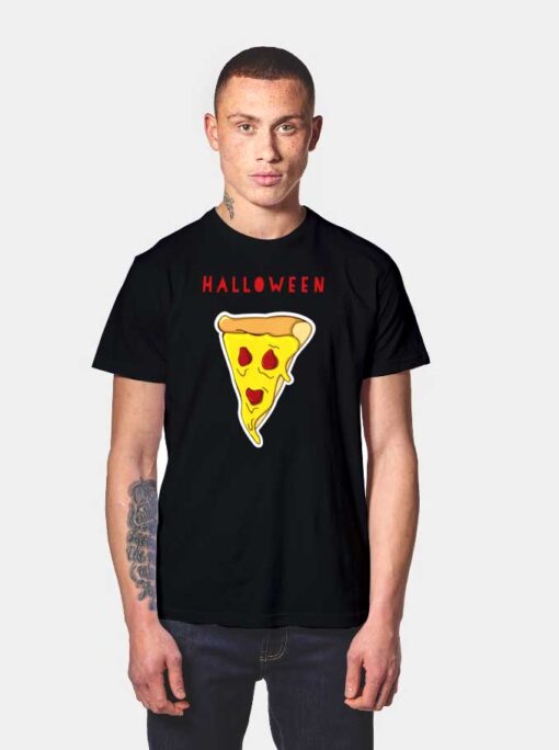 Halloween Pizza Slice Face Costume T Shirt