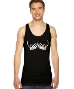 Halloween Skeleton Hand Touch Boobs Tank Top