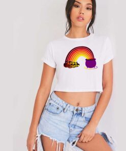 Happy Halloween Rainbow Brewing Pot Crop Top Shirt