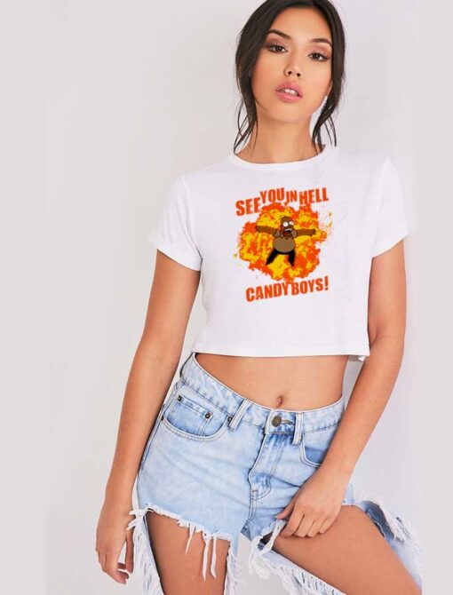 Homer Simpsons See You In Hell Candy Boys Crop Top Shirt