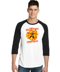 Homer Simpsons See You In Hell Candy Boys Raglan Tee