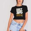 Hot Mustard Contain Egg McDonald Label Crop Top Shirt