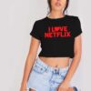 I Love Netflix Show Heart Logo Crop Top Shirt