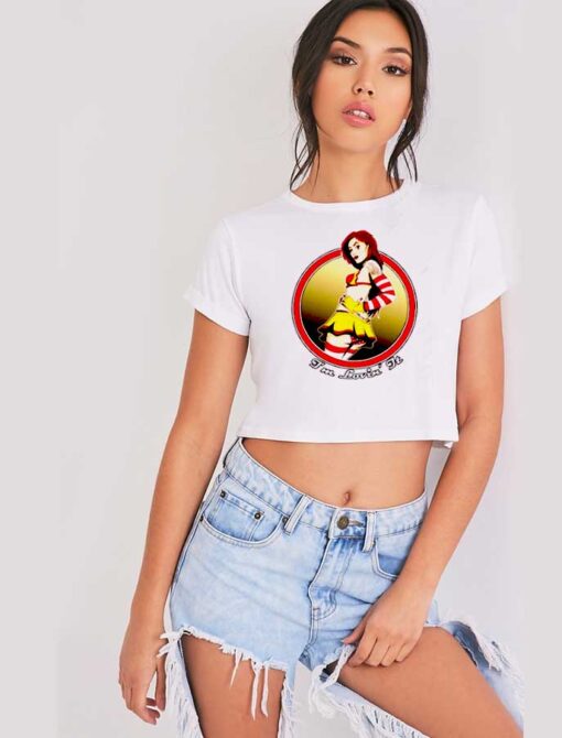 I'm Loving It McDonalds Women Ronald Crop Top Shirt