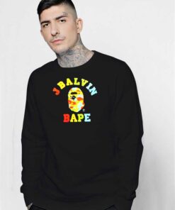 J Balvin x Bape Ape Colorful Logo Sweatshirt