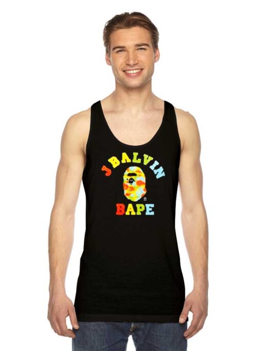 J Balvin x Bape Ape Colorful Logo Tank Top