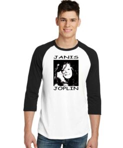 Janis Joplin American Glasses Singer Raglan Tee