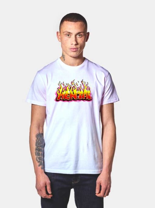 Japanese Anime Hentai Flames Logo T Shirt