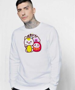 Japanese Maneki Neko Daruma Kawaii Sweatshirt