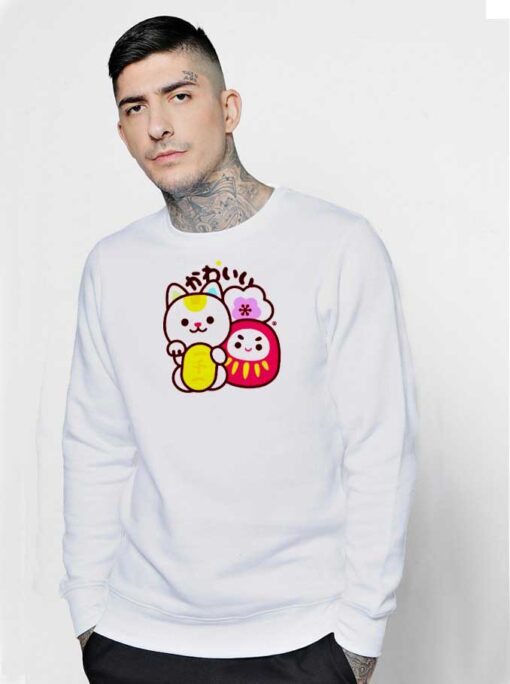 Japanese Maneki Neko Daruma Kawaii Sweatshirt