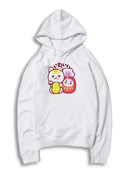 Japanese Maneki Neko Daruma Kawaii Hoodie