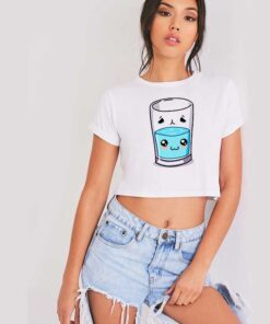 Kawaii Bipolar Glass Of Water Crop Top Shirt