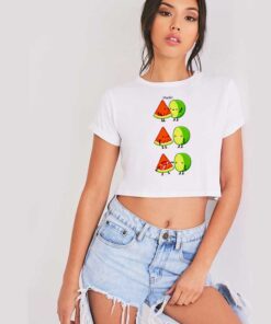 Kawaii First Kiss Watermelon Lemon Crop Top Shirt