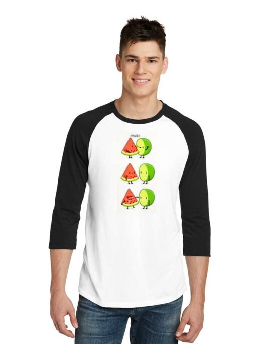 Kawaii First Kiss Watermelon Lemon Raglan Tee