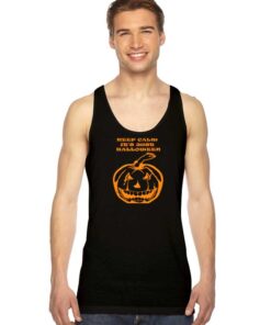 Keep Calm It's Just Halloween Pumpkin Tank Top