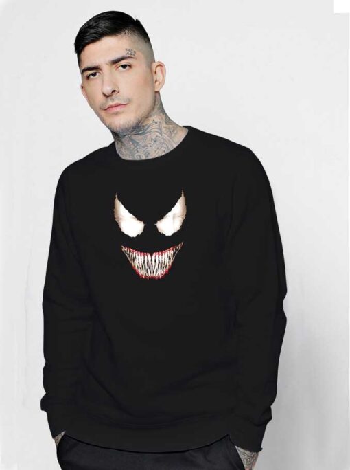 Marvel Venom Big Face Grin Halloween Logo Sweatshirt