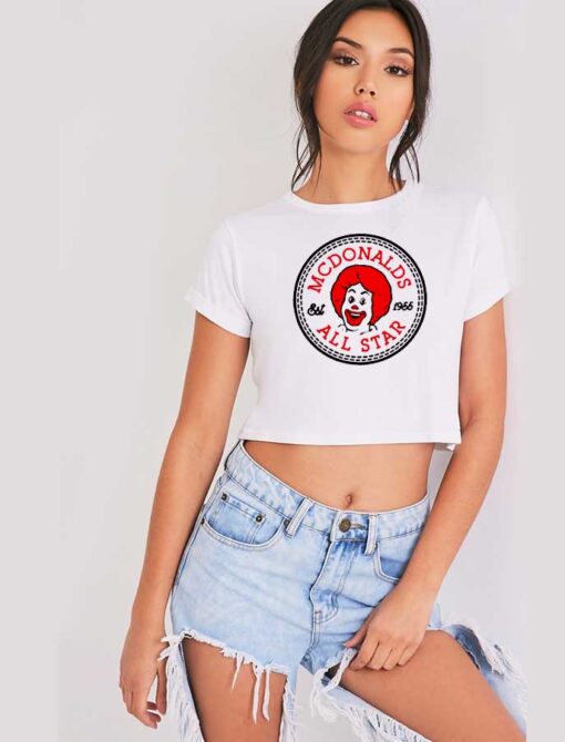 McDonalds All Star Converse Est 1955 Logo Crop Top Shirt