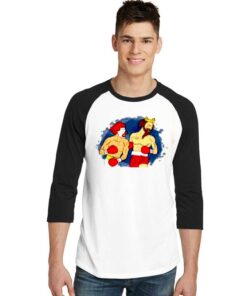 McDonalds vs Burger King Boxing Match Raglan Tee