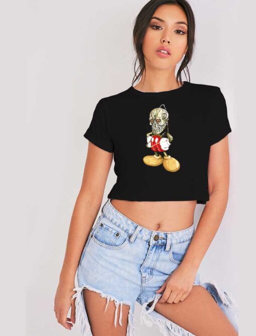 Mickey Mouse Bad Robot Helmet Crop Top Shirt