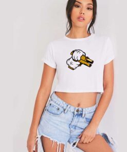 Mickey Mouse Cock A Handgun Crop Top Shirt